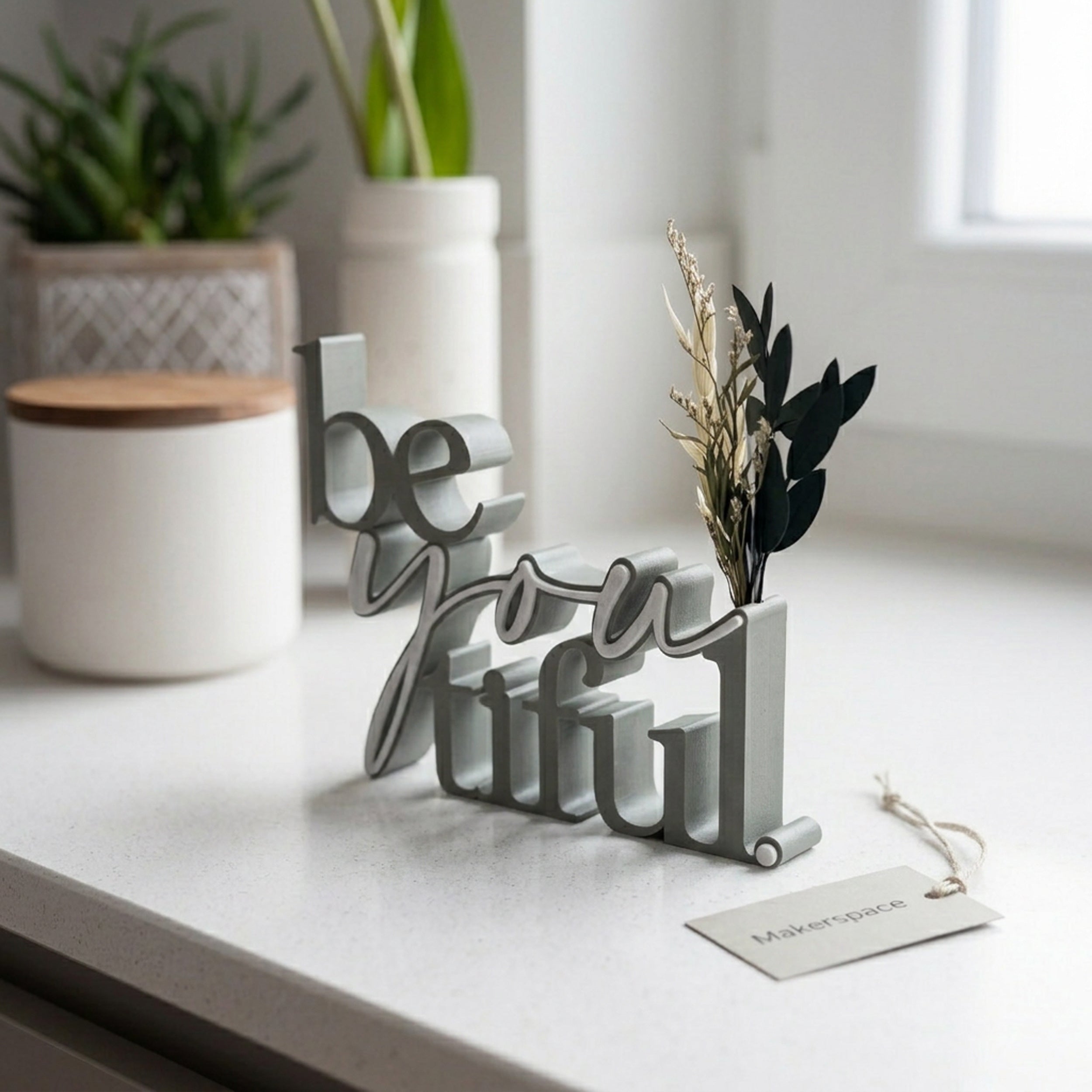 Beyoutiful 3D Printed Typographic Decor