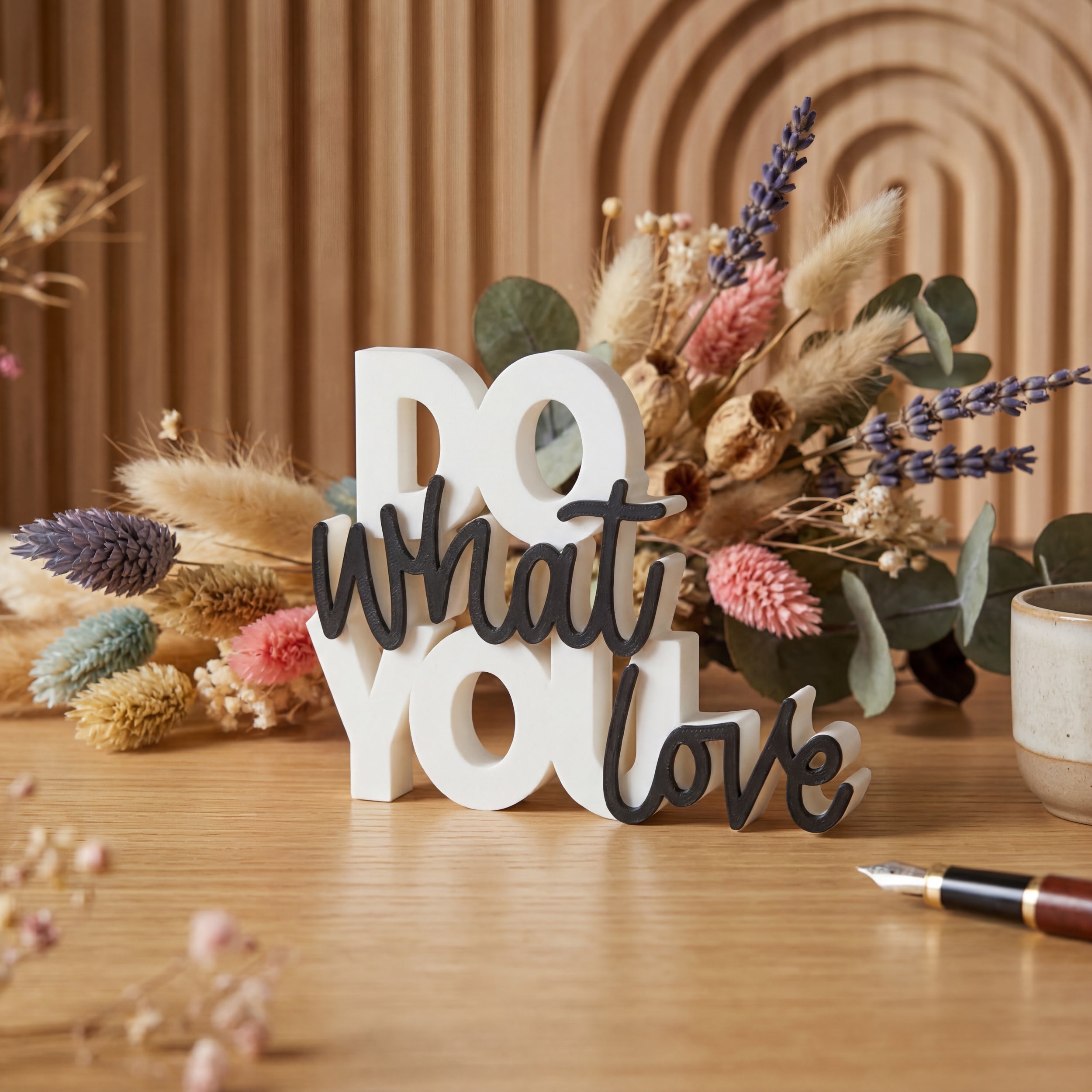 Do What You Love 3D Printed Typographic Decor