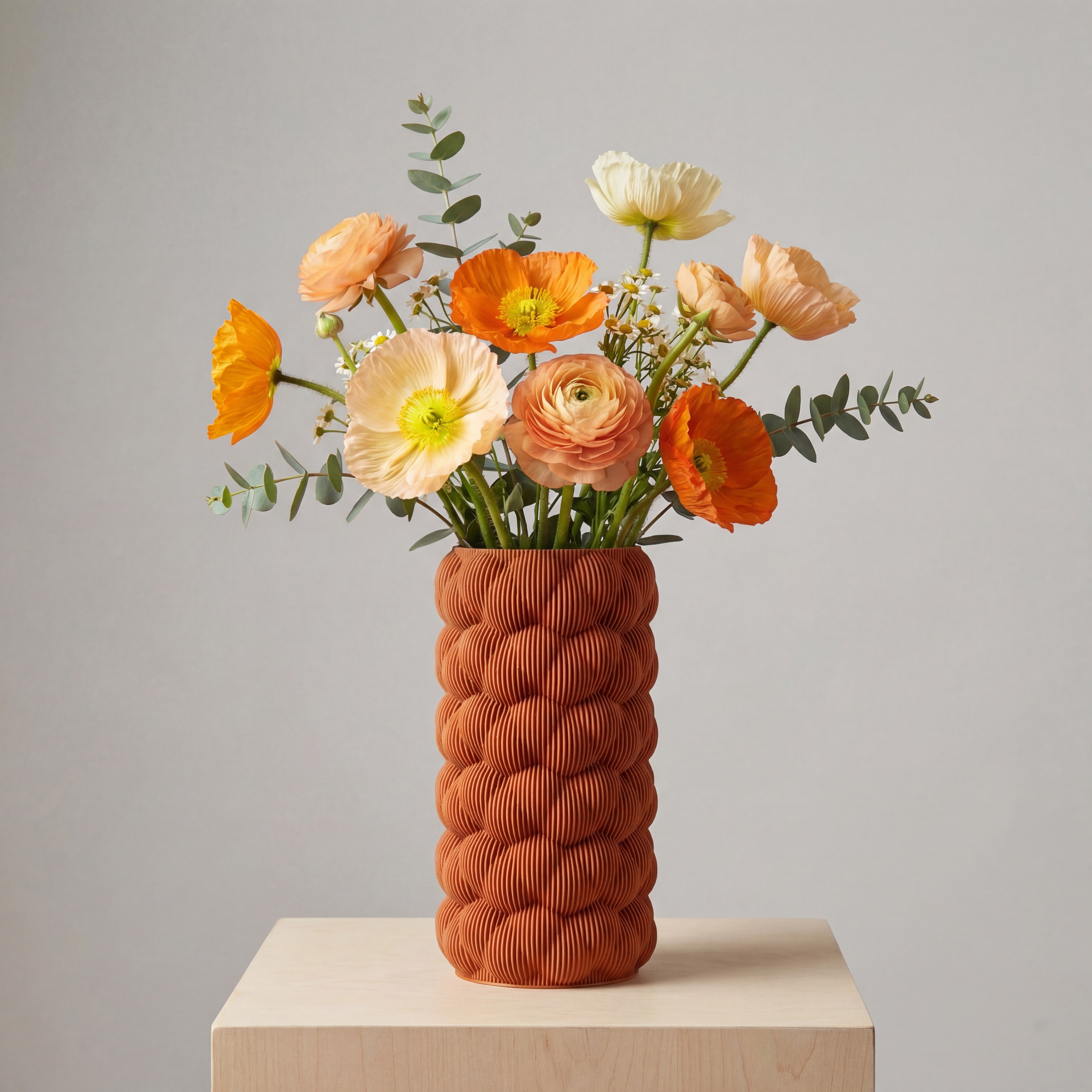 Rippled 3D Printed Decorative Vase