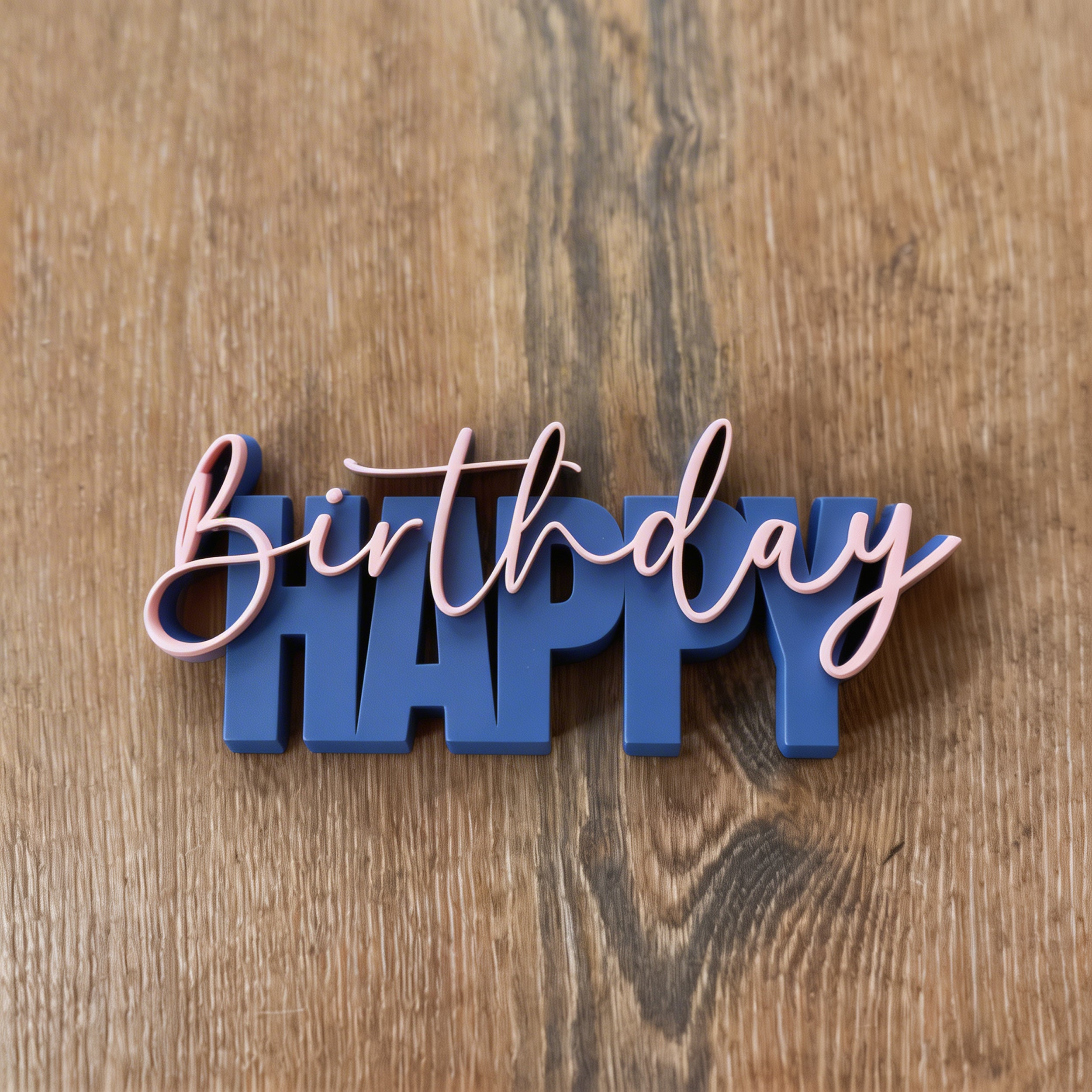 Happy Birthday 3D Printed Typographic Decor