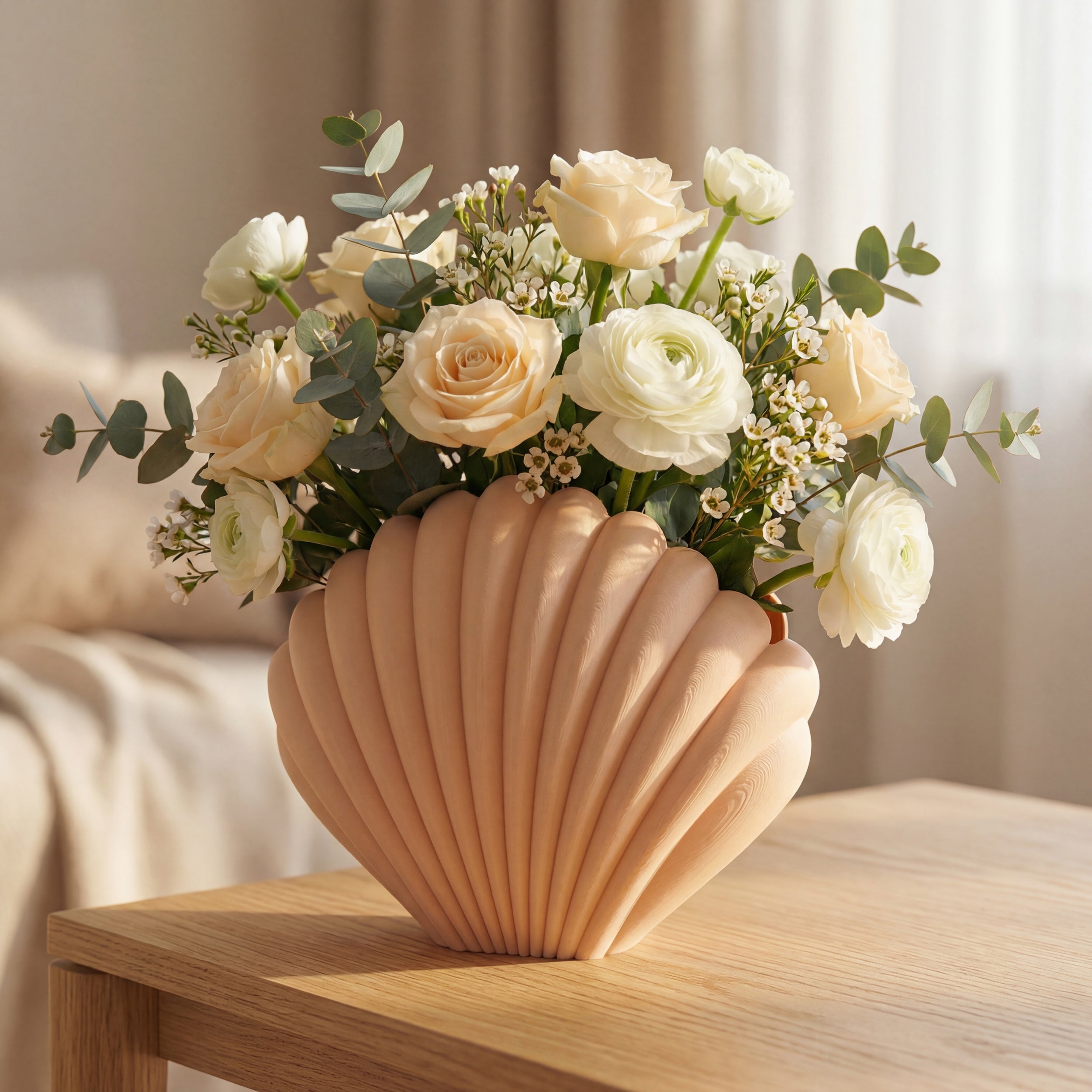 3D Printed Sculptural Shell Vase