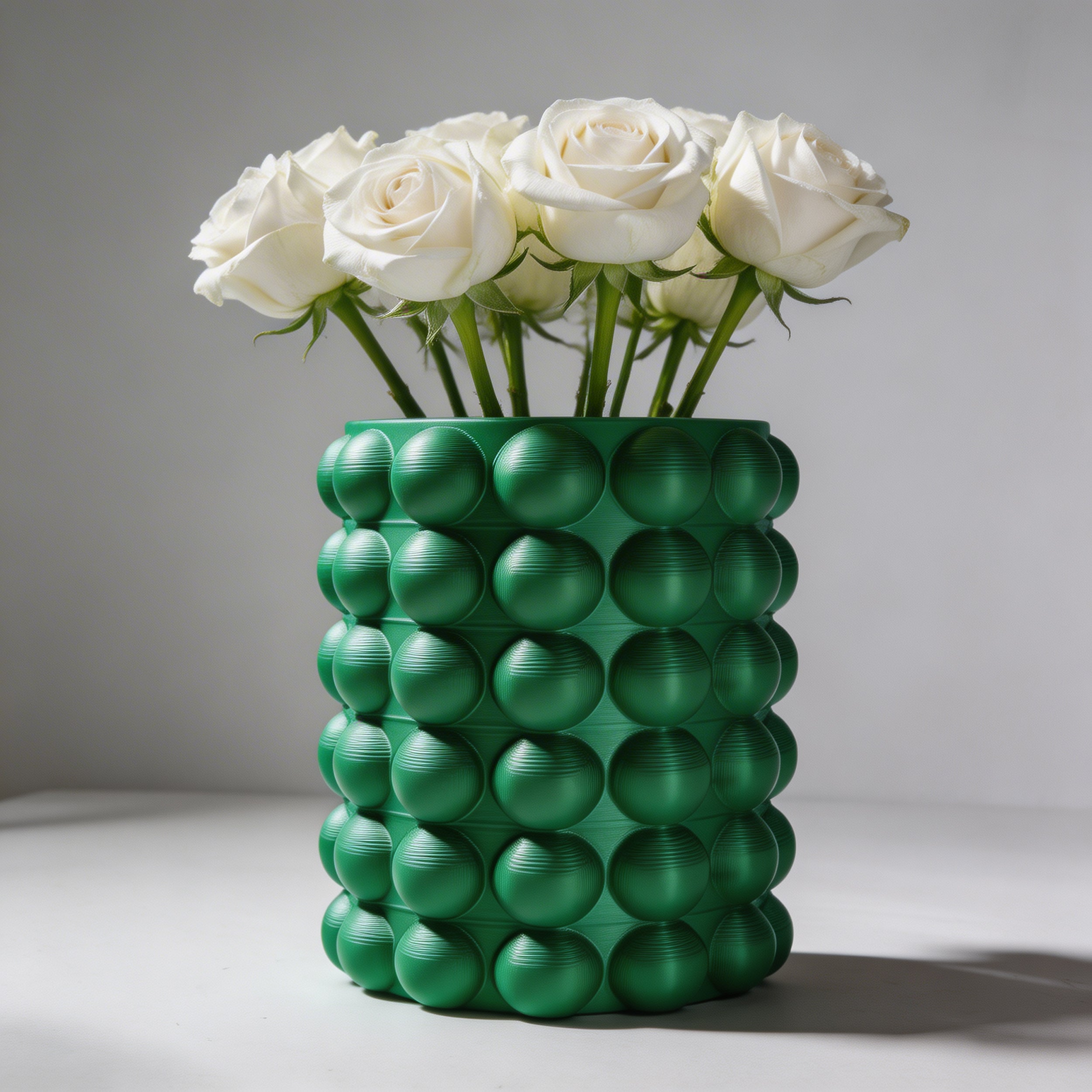 3D Printed Emerald Green Bubble Vase