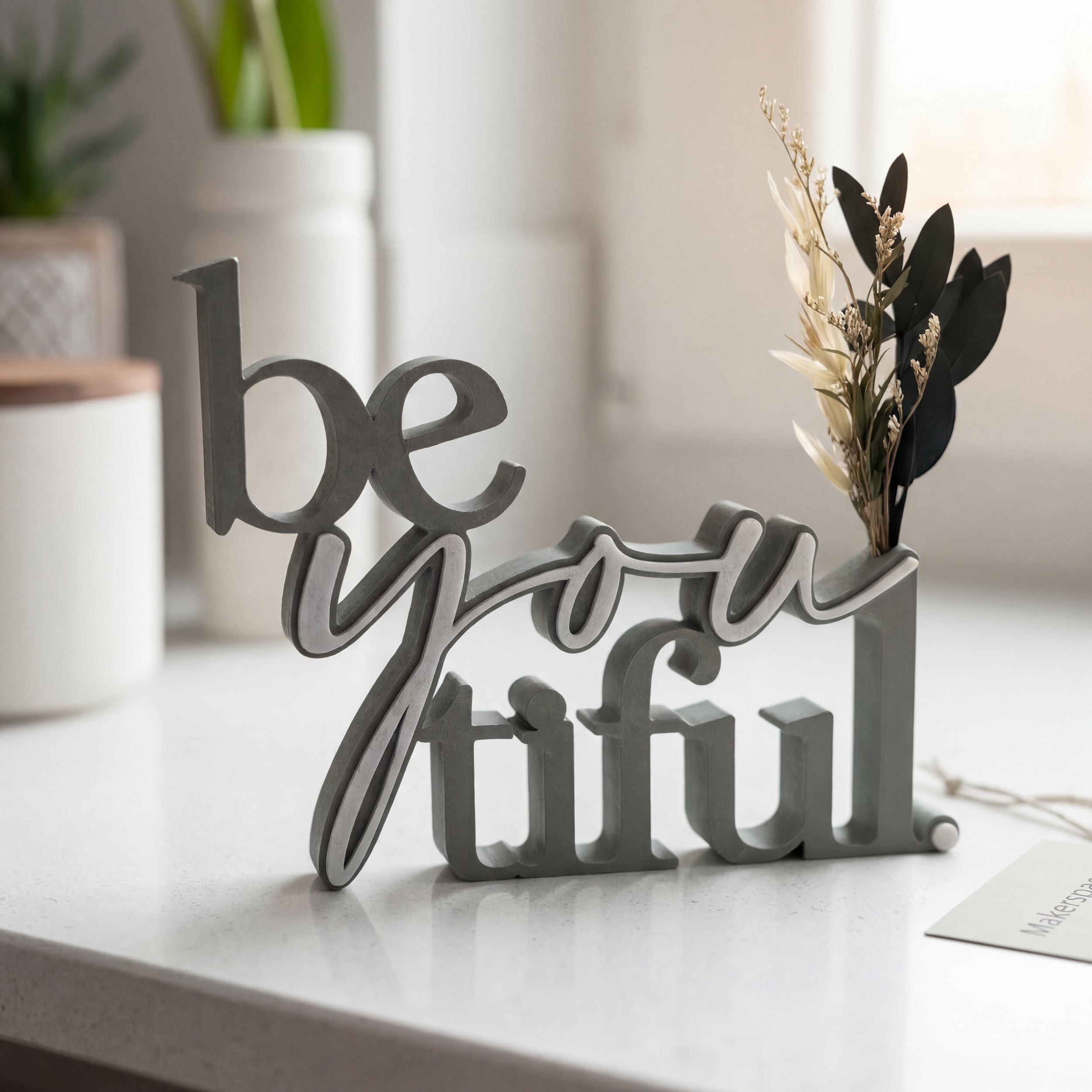 Beyoutiful 3D Printed Typographic Decor