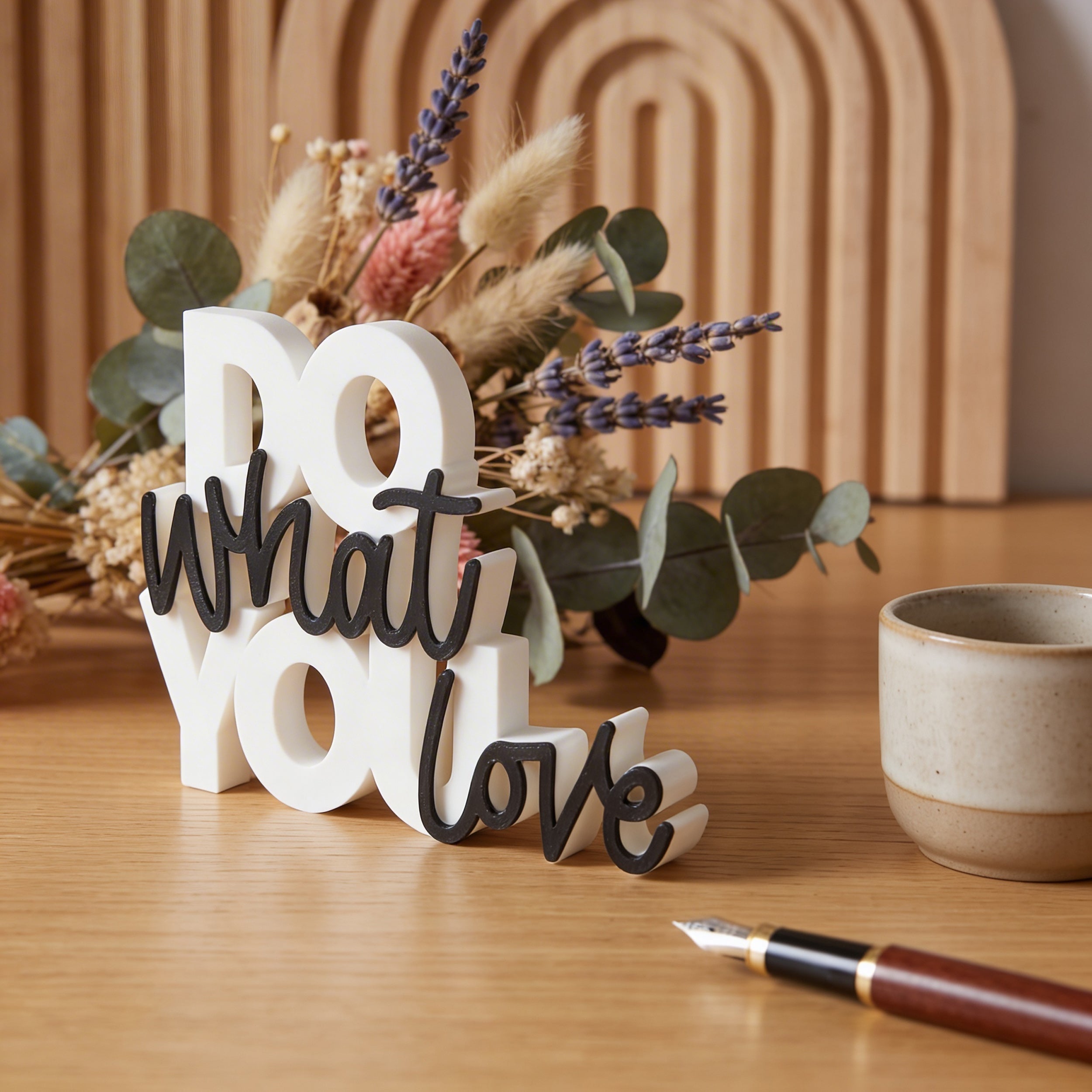 Do What You Love 3D Printed Typographic Decor