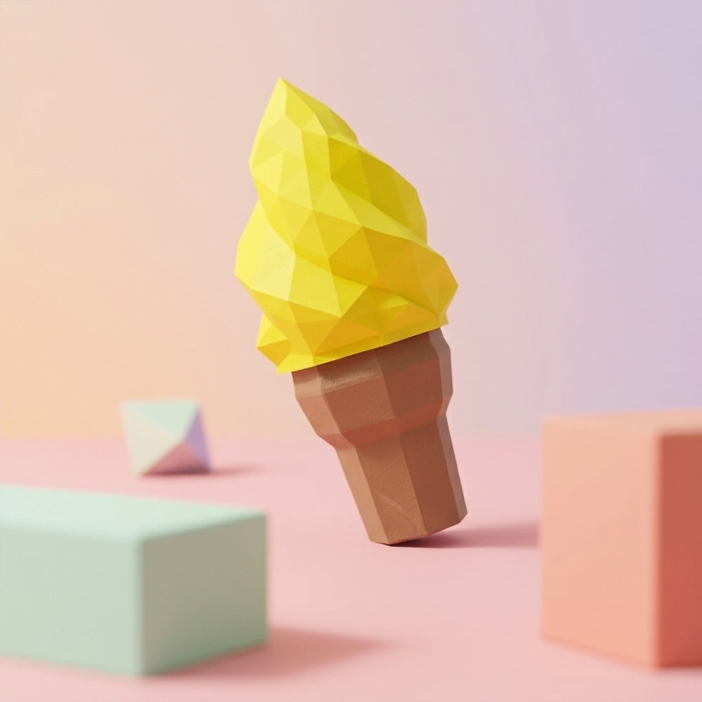 3D Printed Little Scoops Ice Cream Cone Lamp