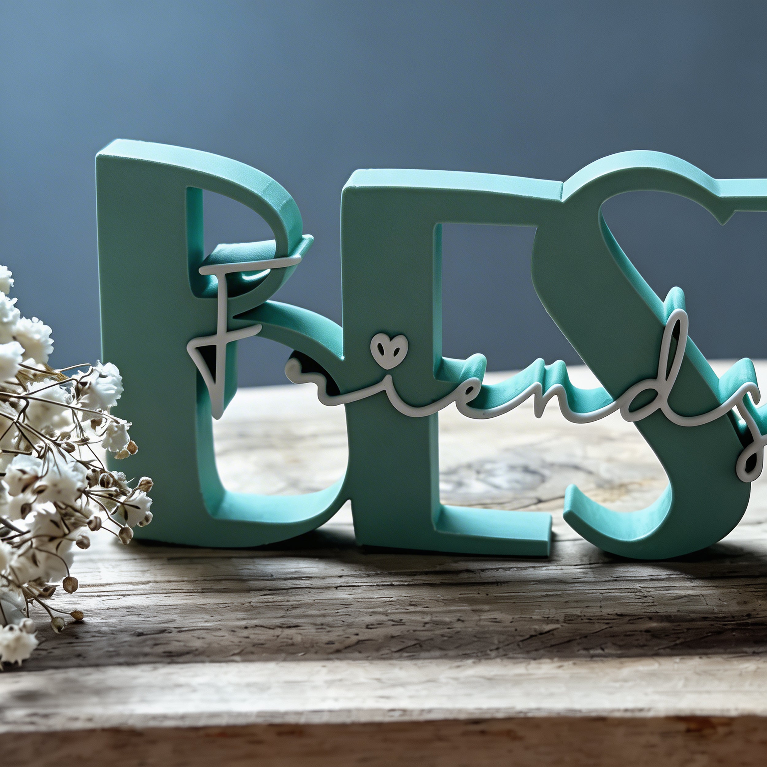 3D Printed Best Friends Word Decor