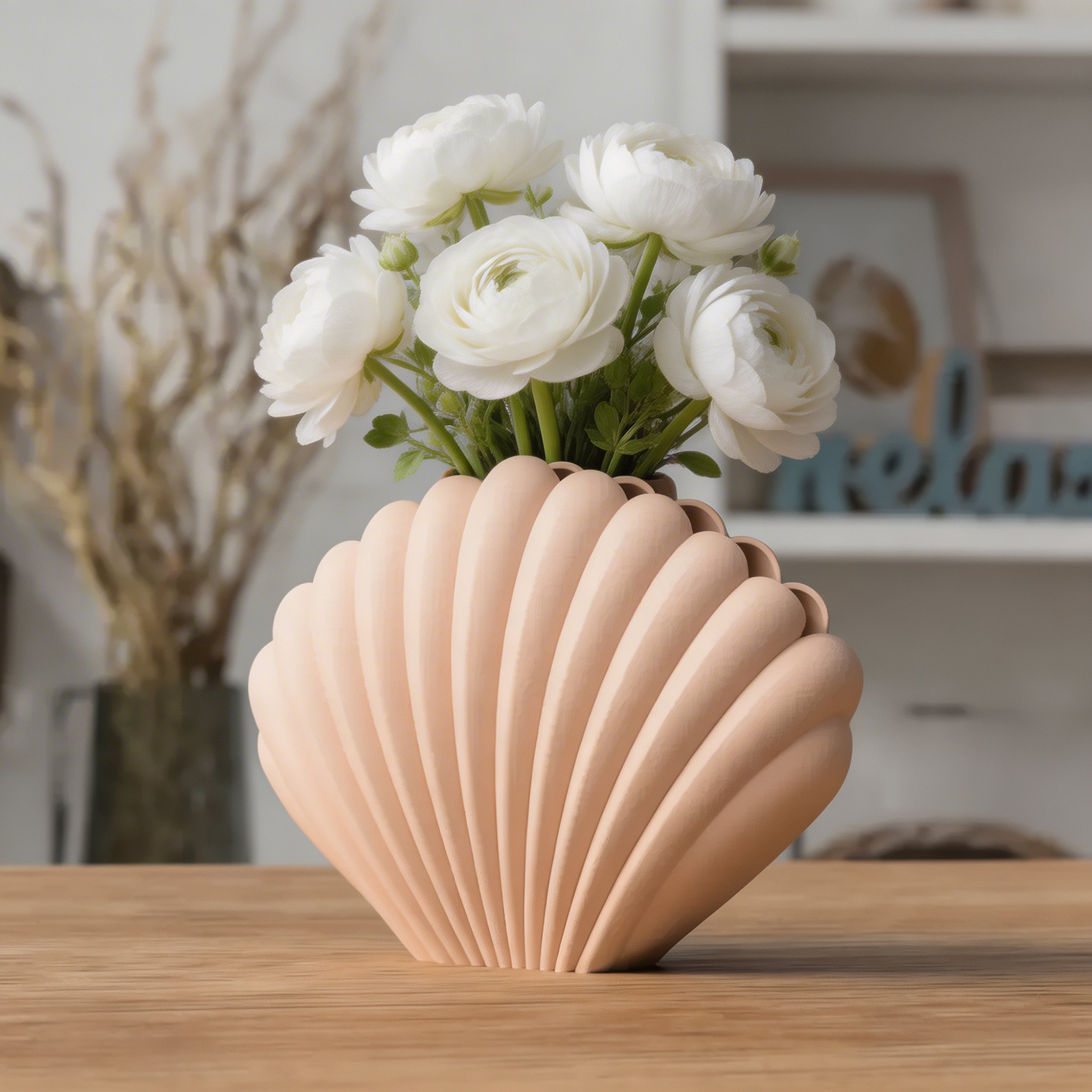 3D Printed Sculptural Shell Vase