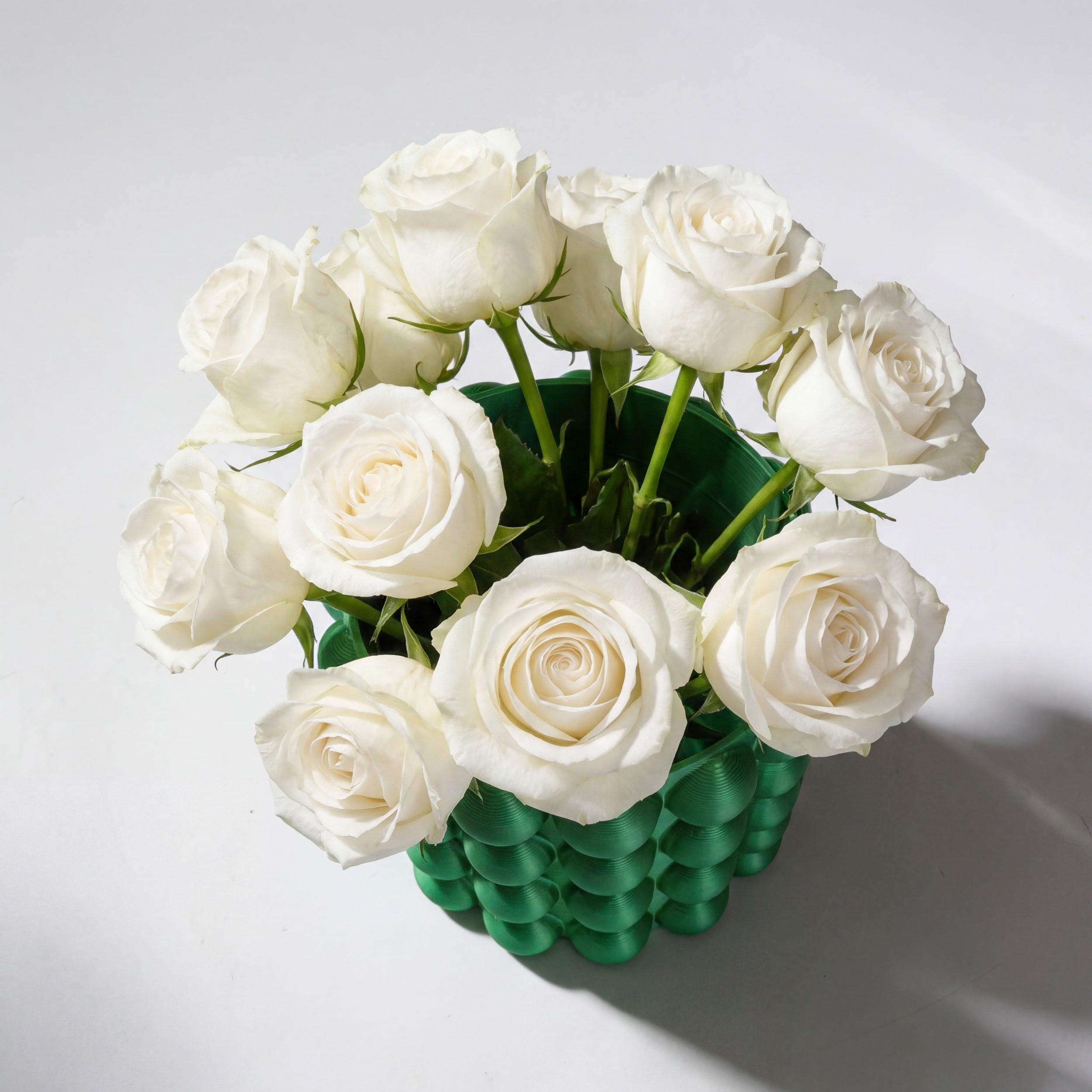 3D Printed Emerald Green Bubble Vase