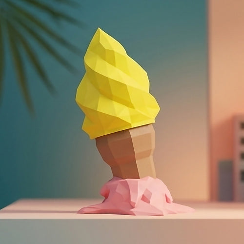 3D Printed Little Scoops Ice Cream Cone Lamp
