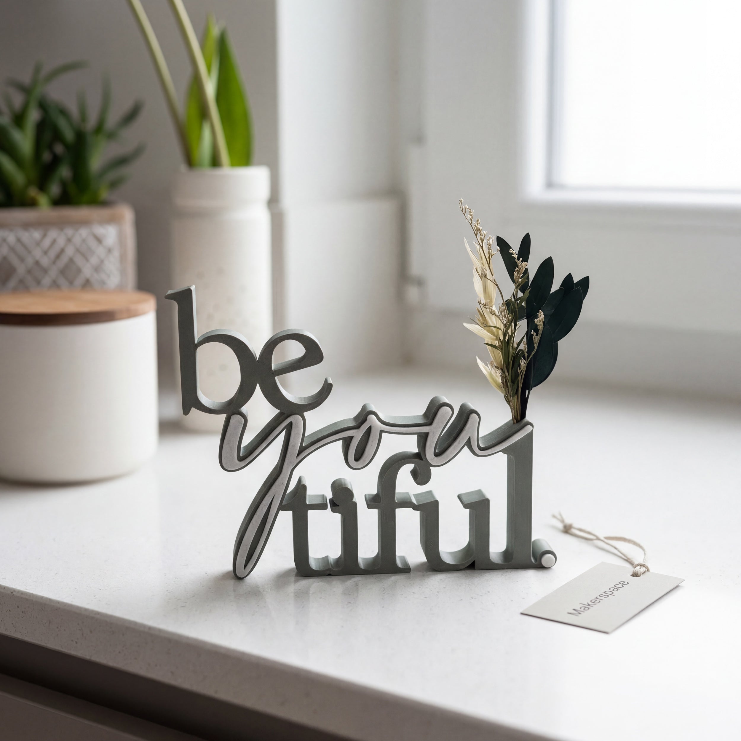Beyoutiful 3D Printed Typographic Decor