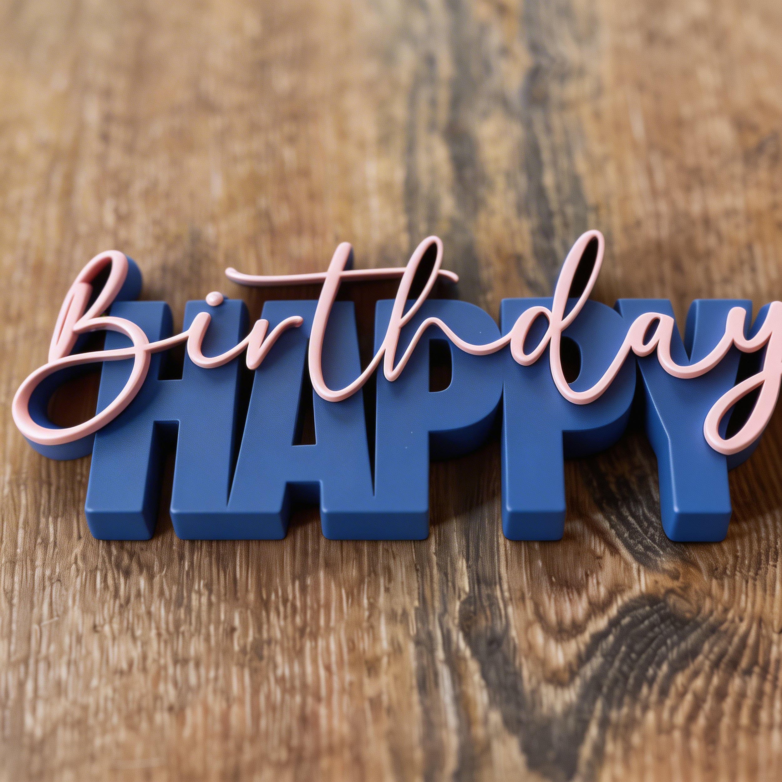 Happy Birthday 3D Printed Typographic Decor