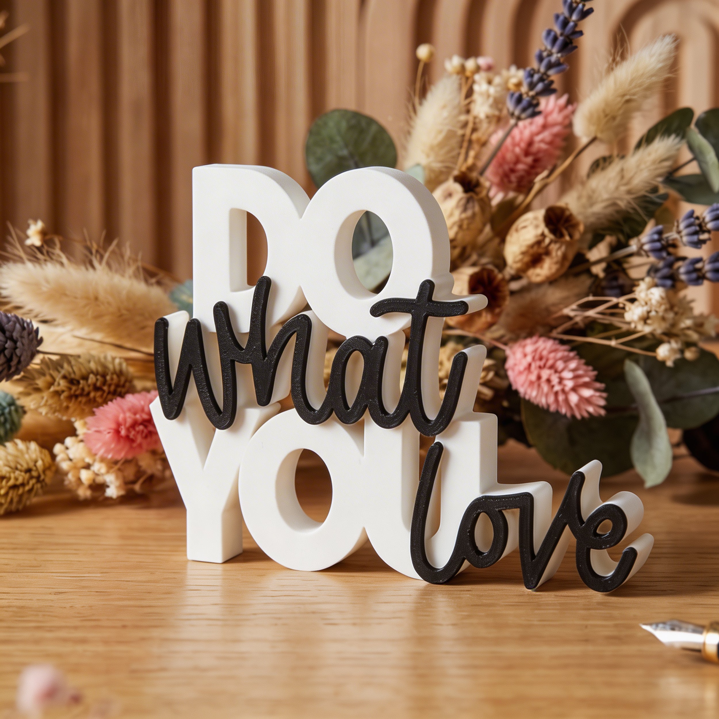 Do What You Love 3D Printed Typographic Decor