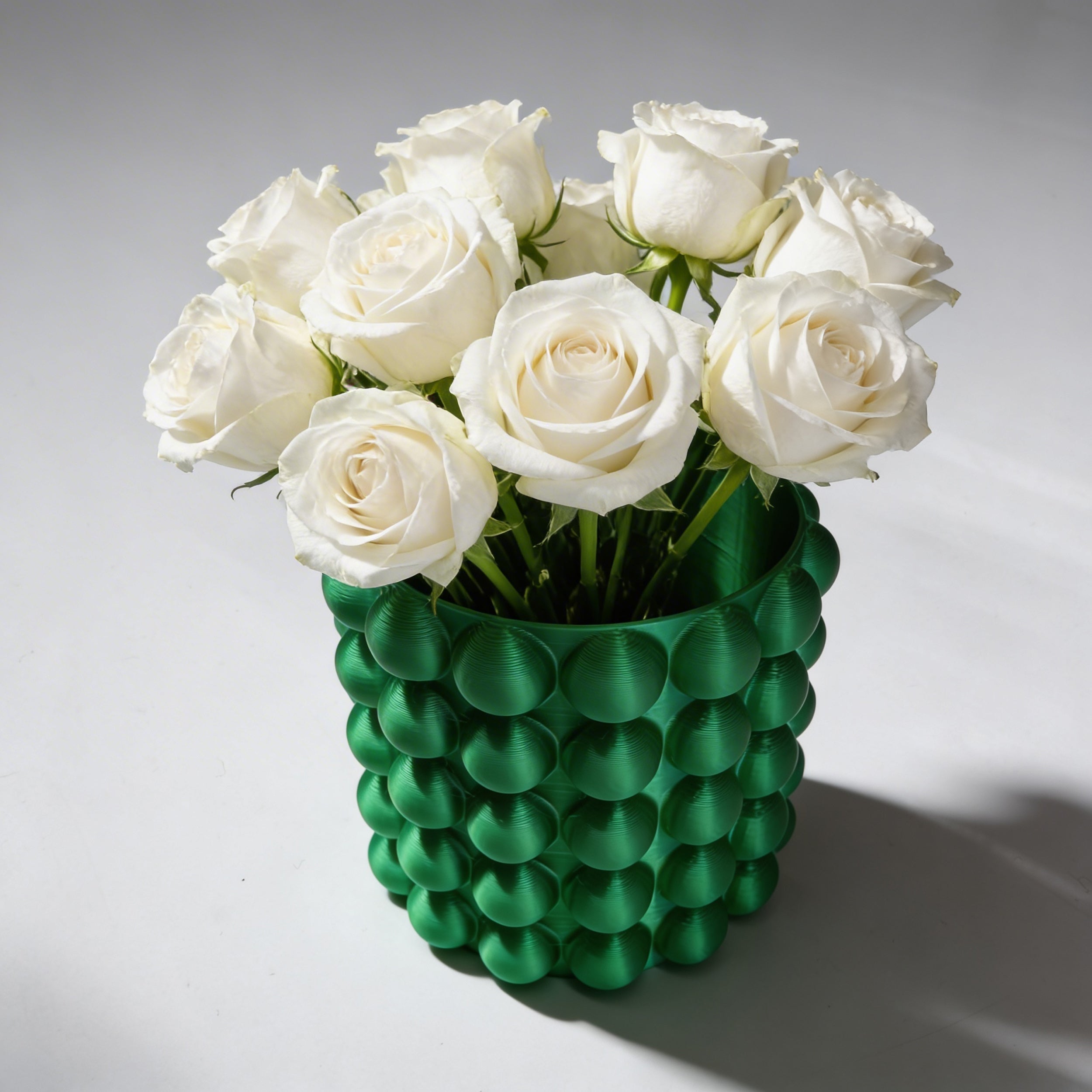 3D Printed Emerald Green Bubble Vase