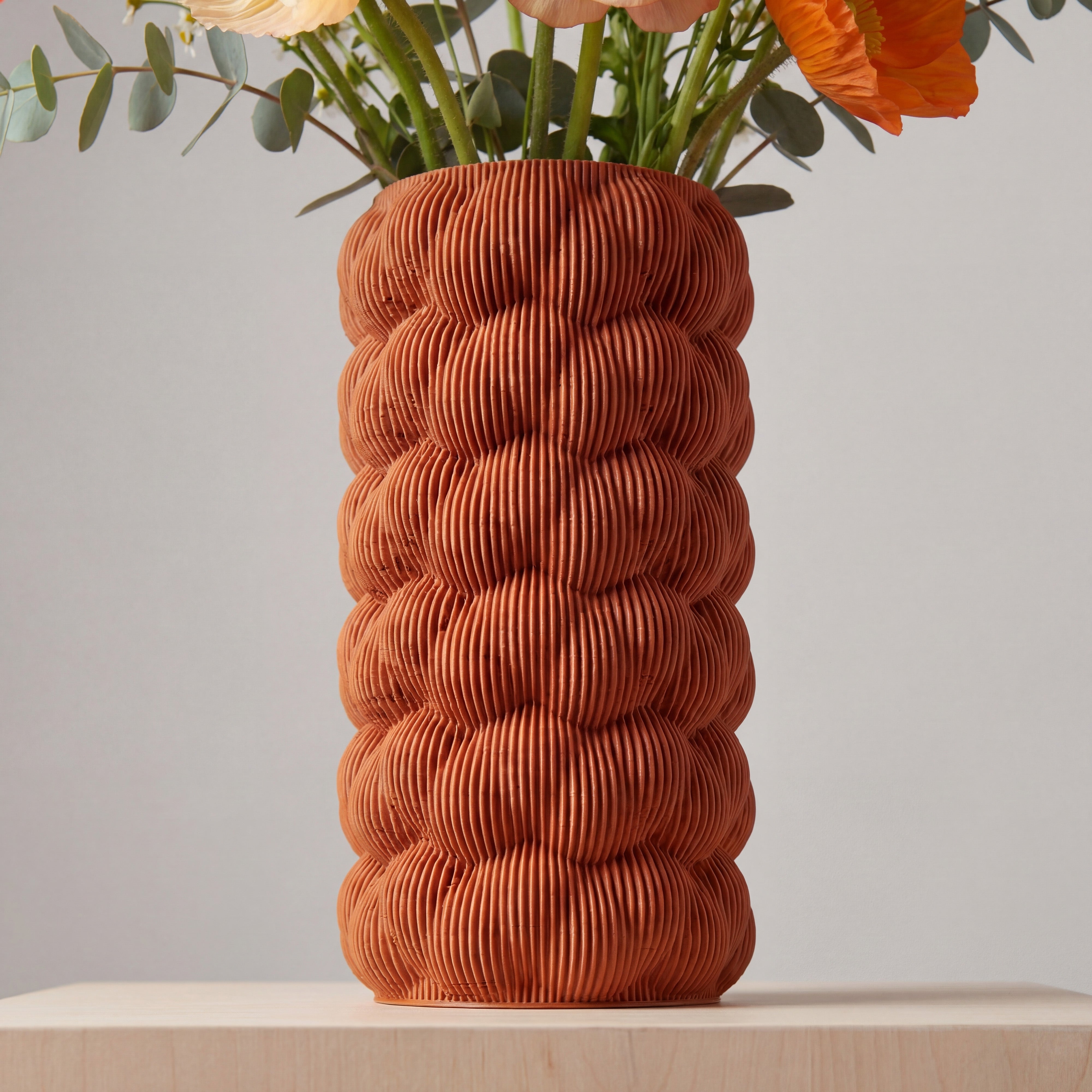 Rippled 3D Printed Decorative Vase