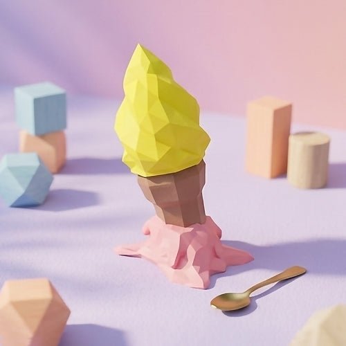3D Printed Little Scoops Ice Cream Cone Lamp