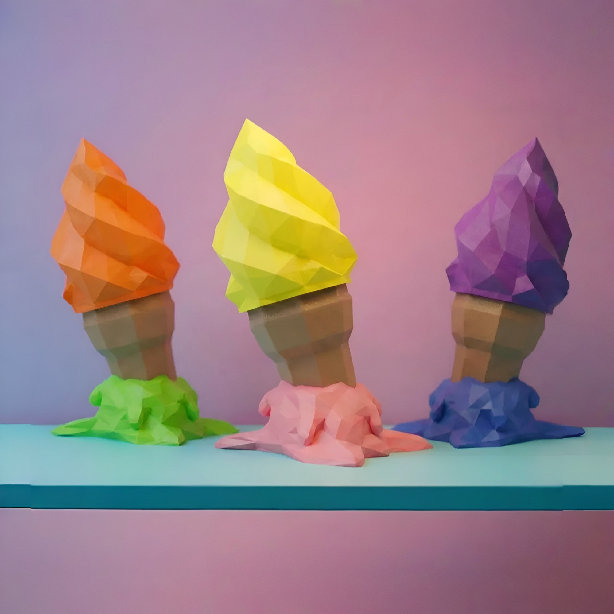 3D Printed Little Scoops Ice Cream Cone Lamp