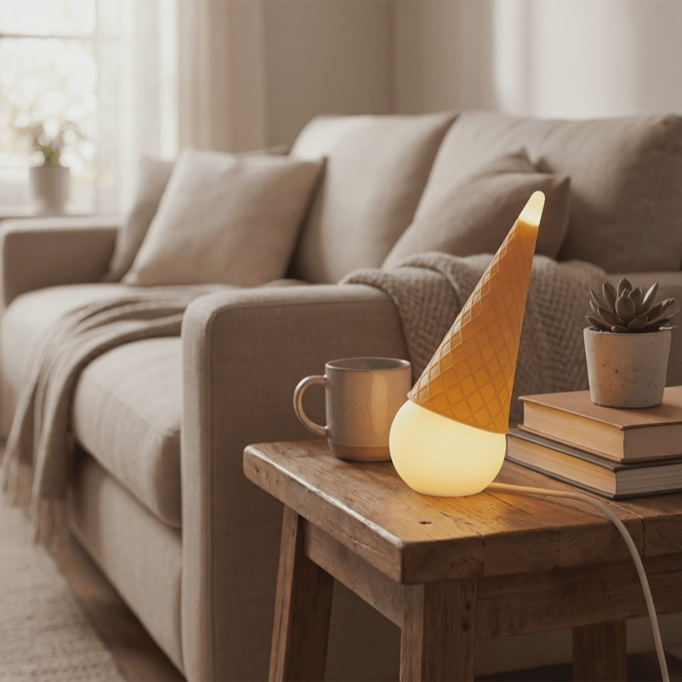3D Printed Waffle Cone Lamp